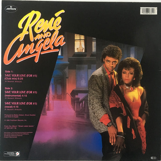 René & Angela : Save Your Love (For #1) (Club Mix) (12", Maxi)