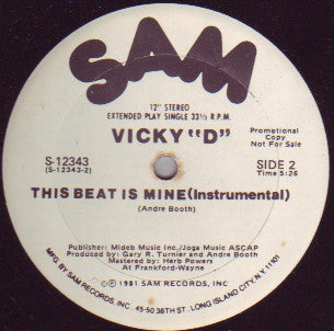 Vicky "D" : This Beat Is Mine (12", Promo)
