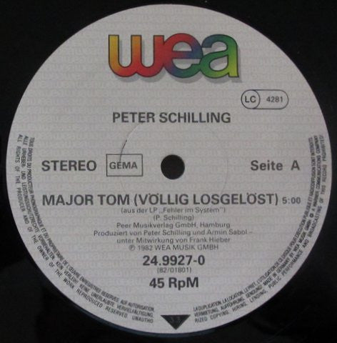 Peter Schilling : Major Tom (Völlig Losgelöst) (12", Maxi, Ltd, Dif)