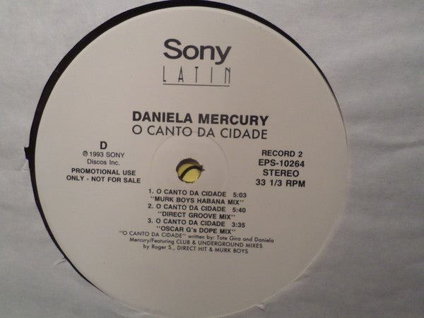 Daniela Mercury : O Canto Da Cidade (2x12", Single, Promo)
