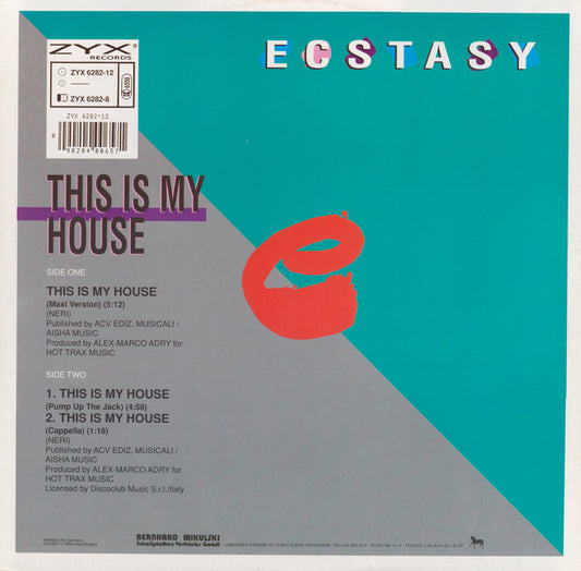 Ecstasy (2) : This Is My House (12", Maxi)
