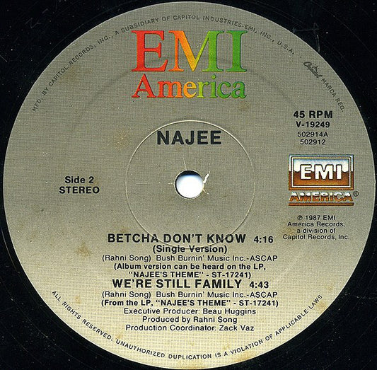 Najee : Betcha Don't Know (Remix) (12")