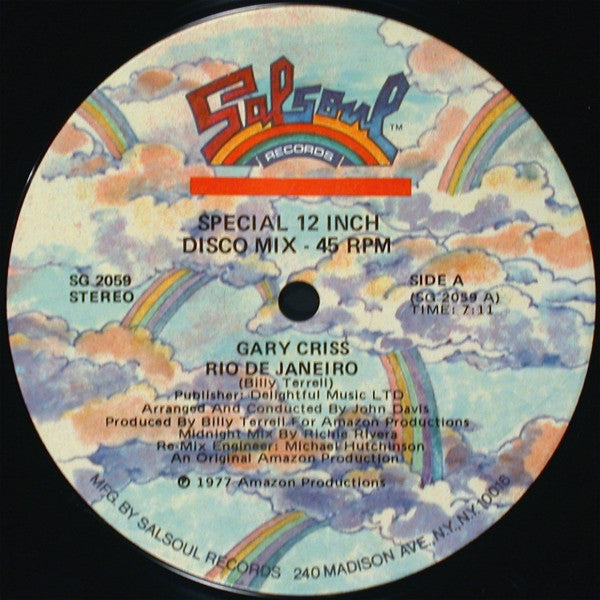 Gary Criss : Rio De Janeiro (12", Ind)