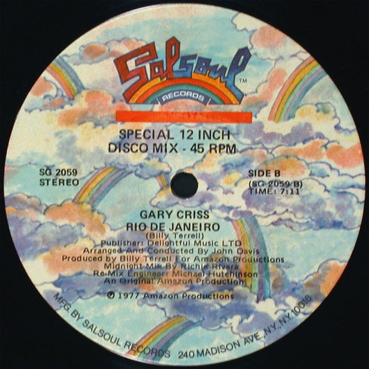 Gary Criss : Rio De Janeiro (12", Ind)