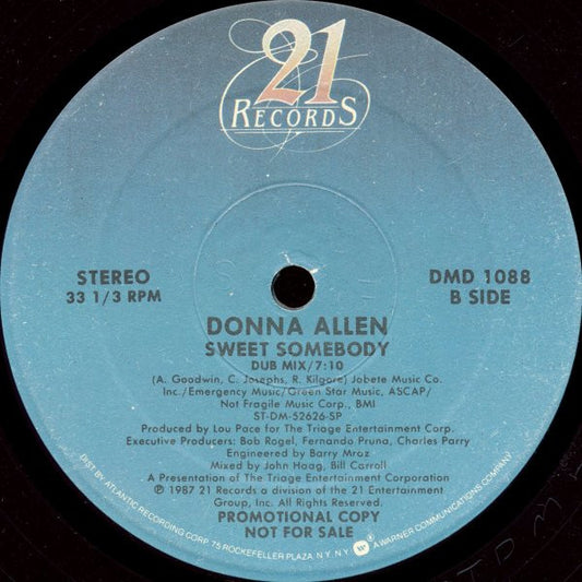Donna Allen : Sweet Somebody (12", Single, Promo)