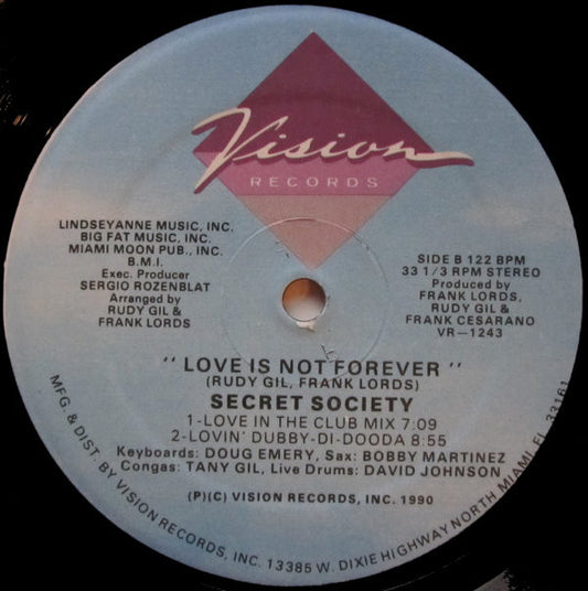 Secret Society (4) : Love Is Not Forever (12")