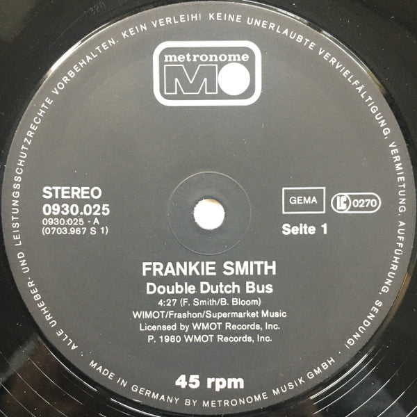 Frankie Smith : Double Dutch Bus (Special Version) (12", Single)
