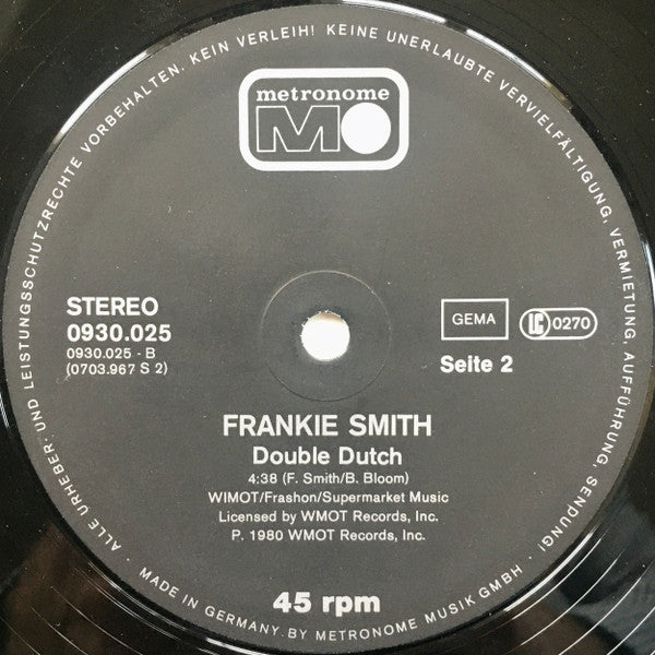 Frankie Smith : Double Dutch Bus (Special Version) (12", Single)
