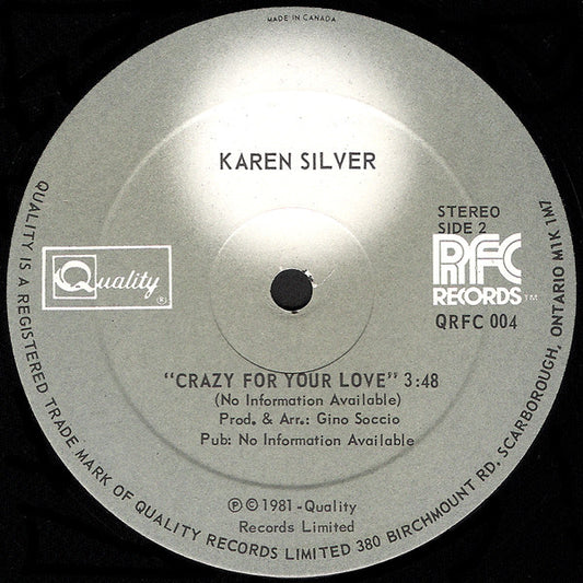 Karen Silver : Nobody Else (12")