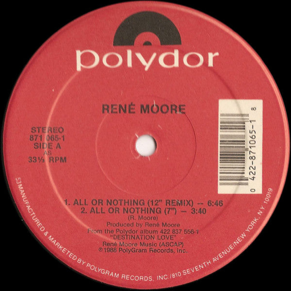 René Moore : All Or Nothing (12", Single)