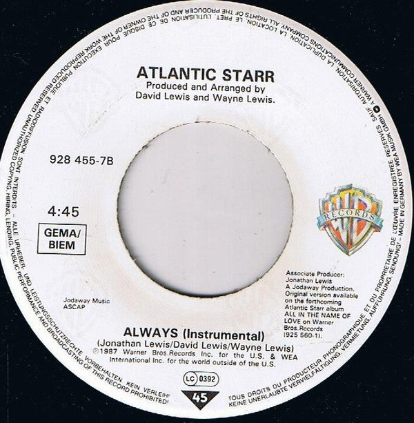 Atlantic Starr : Always (7", Single)