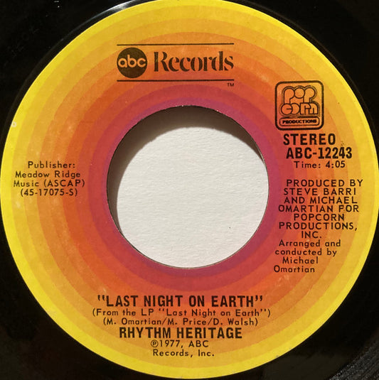 Rhythm Heritage : Theme From Rocky (Gonna Fly Now) (7", Single, Styrene, Ter)