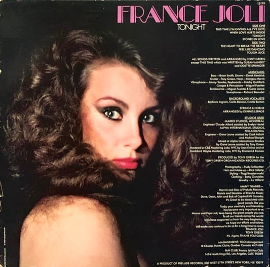 France Joli : Tonight (LP, Album)