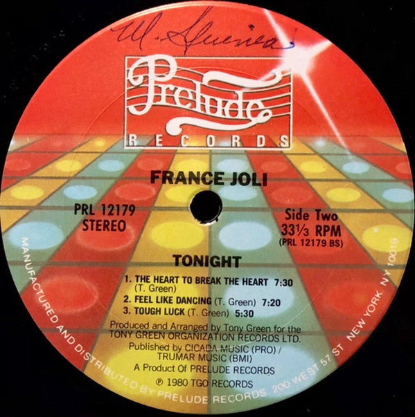 France Joli : Tonight (LP, Album)