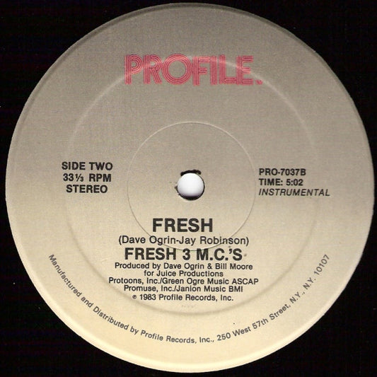 Fresh 3 MC's : Fresh (12")