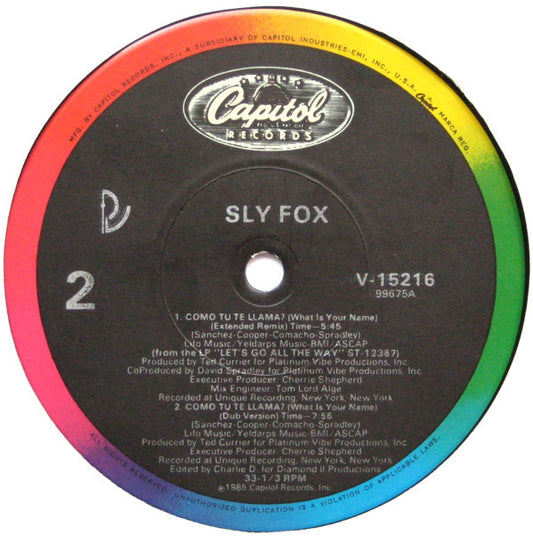 Sly Fox : Let's Go All The Way (12")
