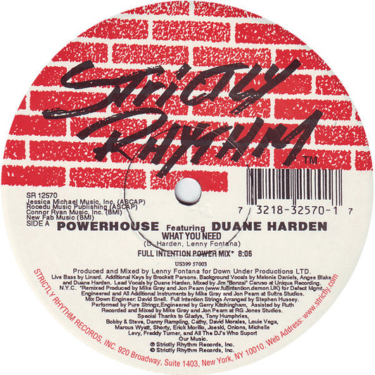 Powerhouse Featuring Duane Harden : What You Need (2x12")