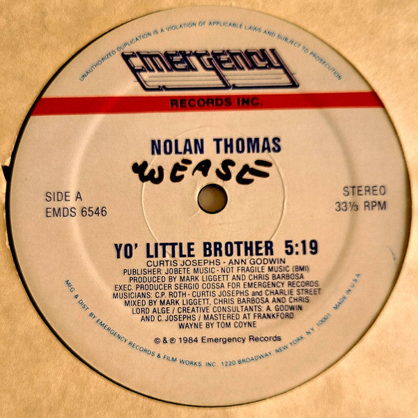 Nolan Thomas : Yo! Little Brother (12", Die)