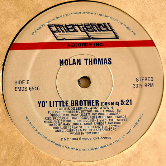 Nolan Thomas : Yo! Little Brother (12", Die)
