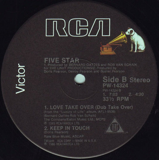 Five Star : Love Take Over (12", Single)
