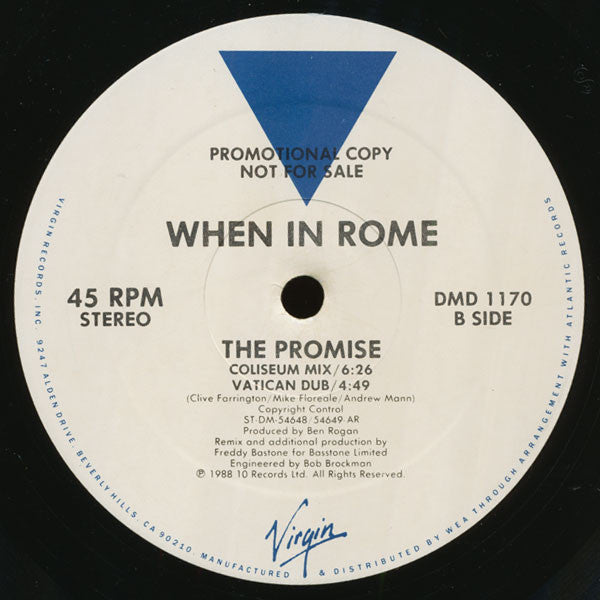 When In Rome : The Promise (12", Promo, AR)