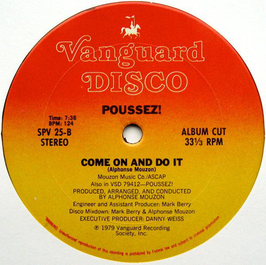 Poussez! : Come On And Do It (Special Disco Remix) (12", Single)