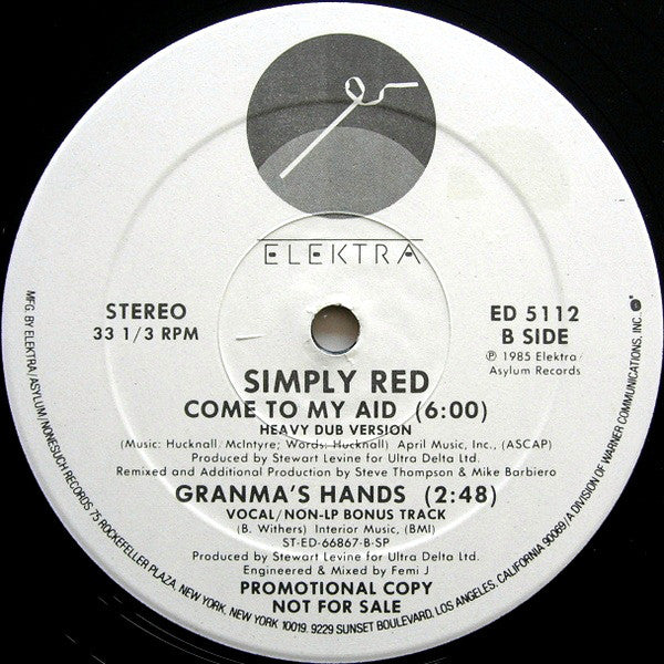 Simply Red : Come To My Aid (12", Promo)