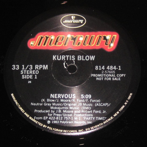 Kurtis Blow : Nervous (12", Promo)