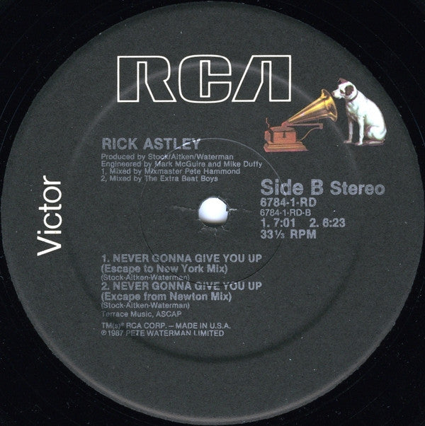Rick Astley : Never Gonna Give You Up (12", Maxi)
