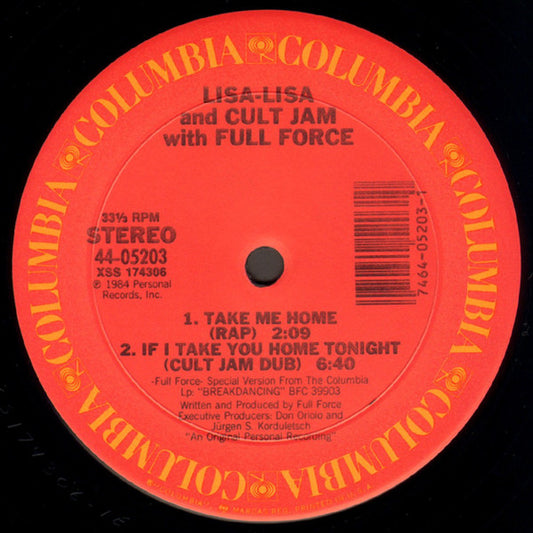 Lisa-Lisa And Cult Jam* With Full Force : I Wonder If I Take You Home (12")