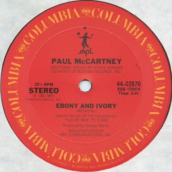 Paul McCartney : Ebony And Ivory (12")