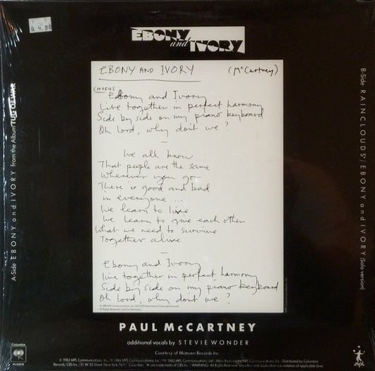Paul McCartney : Ebony And Ivory (12")
