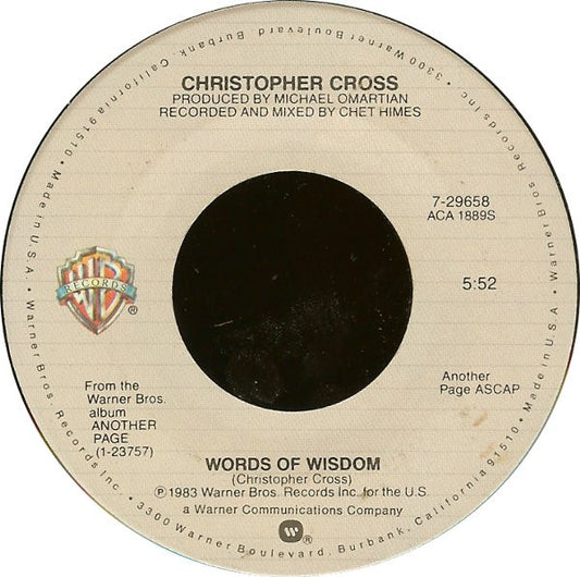 Christopher Cross : Think Of Laura (7", Single, Spe)