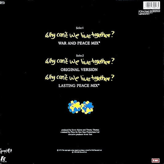 Timmy Thomas : Why Can't We Live Together? (1990 Remix) (12", Maxi)