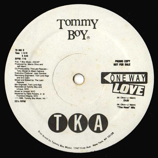 TKA : One Way Love (12", Promo)