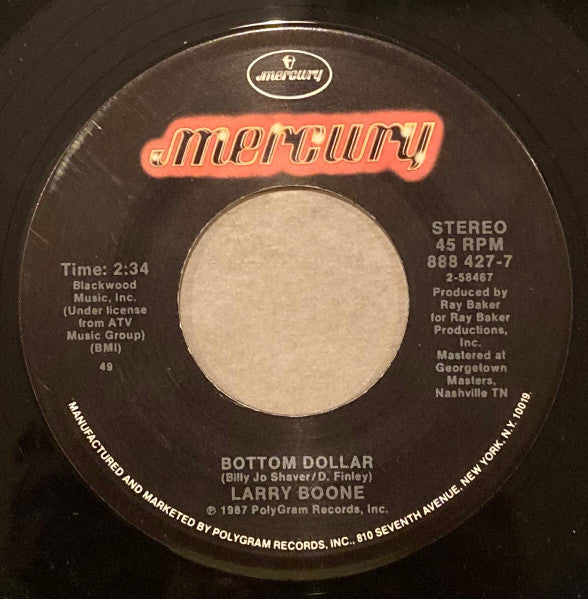 Larry Boone (2) : Back In The Swing Of Things Again (7", Single)