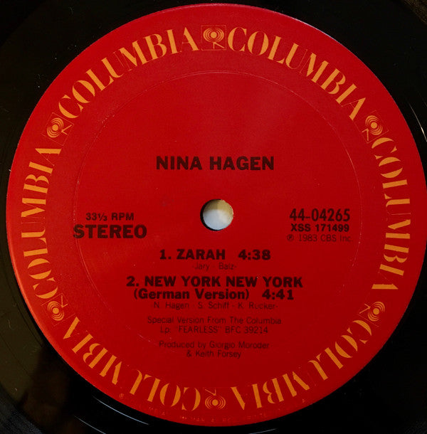 Nina Hagen : New York New York (12", Pit)