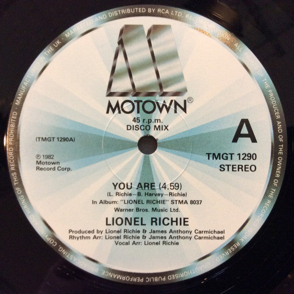 Lionel Richie : You Are (12", Single)