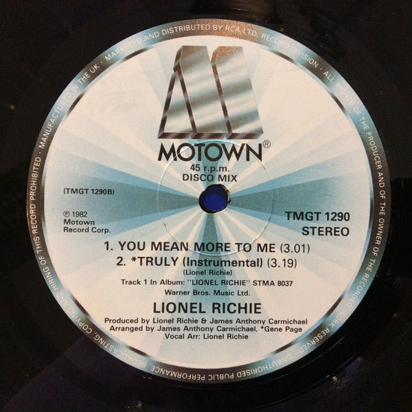 Lionel Richie : You Are (12", Single)