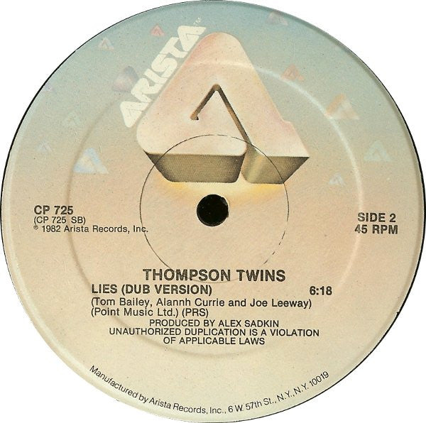 Thompson Twins : Lies (12")