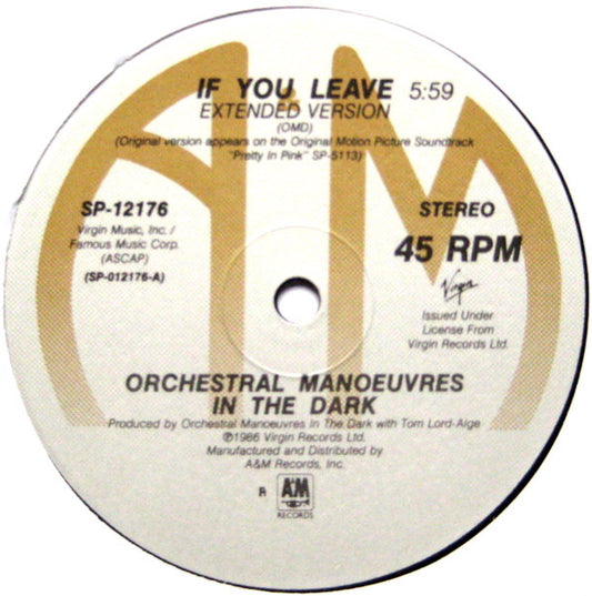 Orchestral Manoeuvres In The Dark : If You Leave (Extended Version) (12", Single, R)