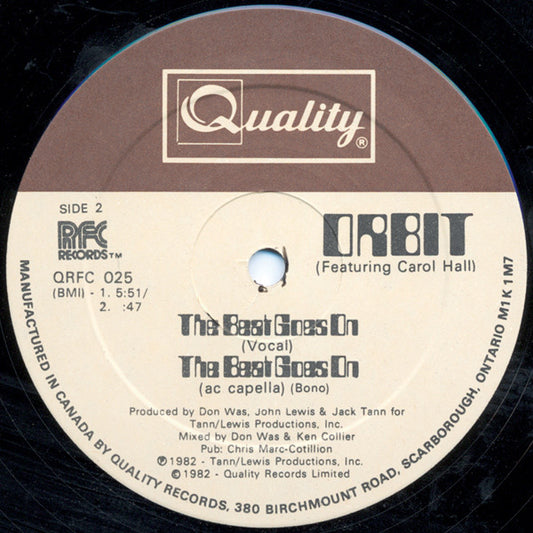 Orbit (3) Featuring Carol Hall : The Beat Goes On (12")