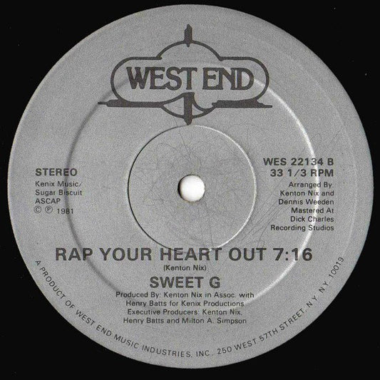 Sweet G : A Heartbeat Rap (12", Single)