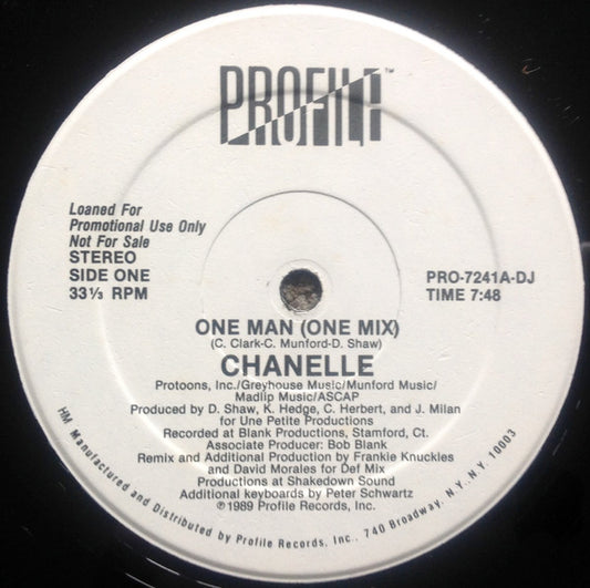 Chanelle : One Man (12", Promo)