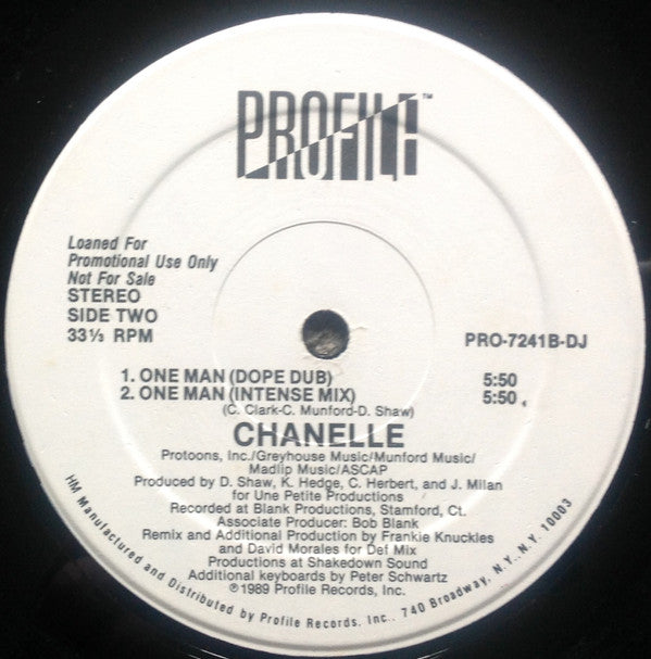 Chanelle : One Man (12", Promo)