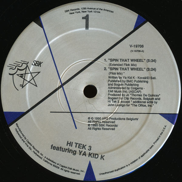 Hi Tek 3 Featuring Ya Kid K : Spin That Wheel (Turtles Get Real!) (12")