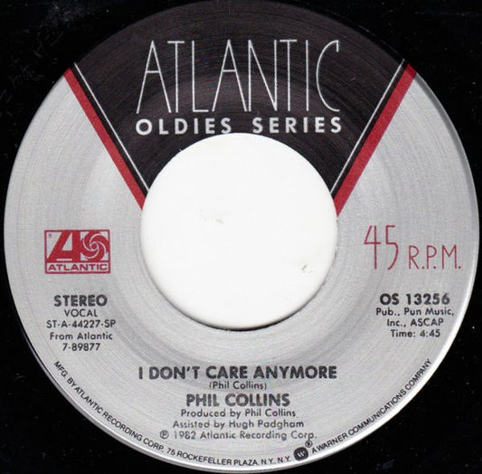 Phil Collins : You Can't Hurry Love / I Don't Care Anymore (7", RE)