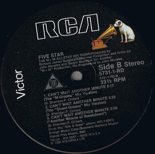 Five Star : Can't Wait Another Minute (12")
