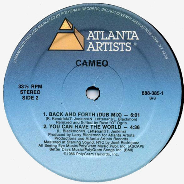 Cameo : Back And Forth (12", Single)