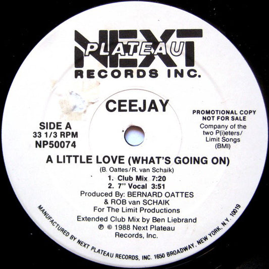 Ceejay : A Little Love (What's Going On) (12", Promo)